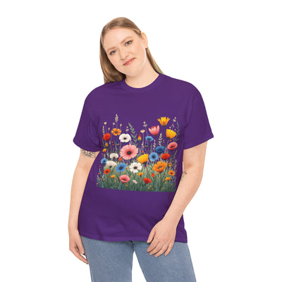 Wildflowers, Graphic T-Shirts for Women, Floral Shirt, Womens Short Sleeve, Ladies Graphic Tees #5108TTS