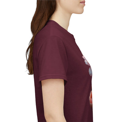 Wildflowers and Pink Roses, Graphic T-Shirts for Women, Floral Shirt, Womens Short Sleeve, Ladies Graphic Tees #5019TTS