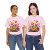 Wildflowers and Pink & Yellow Roses, Graphic T-Shirts for Women, Floral Shirt, Womens Short Sleeve, Ladies Graphic Tees #5147TTS