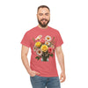 Wildflowers and Pink & Yellow Roses, Graphic T-Shirts for Women, Floral Shirt, Womens Short Sleeve, Ladies Graphic Tees #5136TTS