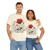 Wildflowers and a Red Rose, Graphic T-Shirts for Women, Floral Shirt, Womens Short Sleeve, Ladies Graphic Tees #5007TTS