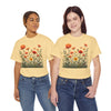 Wildflowers and Orange Roses, Graphic T-Shirts for Women, Floral Shirt, Womens Short Sleeve, Ladies Graphic Tees #5045TTS