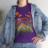 Wildflowers and Orange Roses, Graphic T-Shirts for Women, Floral Shirt, Womens Short Sleeve, Ladies Graphic Tees #5045TTS