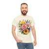 Wildflowers and Pink & Yellow Roses, Graphic T-Shirts for Women, Floral Shirt, Womens Short Sleeve, Ladies Graphic Tees #5145TTS