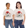 Wildflowers and a Red Rose, Graphic T-Shirts for Women, Floral Shirt, Womens Short Sleeve, Ladies Graphic Tees #5007TTS