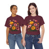 Wildflowers and Pink & Yellow Roses, Graphic T-Shirts for Women, Floral Shirt, Womens Short Sleeve, Ladies Graphic Tees #5147TTS