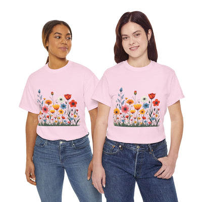 Wildflowers, Graphic T-Shirts for Women, Floral Shirt, Womens Short Sleeve, Ladies Graphic Tees #5115TTS
