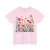 Wildflowers and Pink Roses, Graphic T-Shirts for Women, Floral Shirt, Womens Short Sleeve, Ladies Graphic Tees #5023TTS