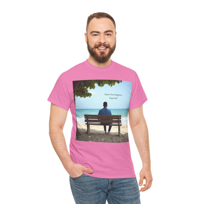 Have You Forgiven Your Ex?Man on Bench Looking at Waves, Forgiving T-Shirt, Forgiveness, Relationship Healing Top #5005STS