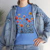 Wildflowers and Pink Roses, Graphic T-Shirts for Women, Floral Shirt, Womens Short Sleeve, Ladies Graphic Tees #5023TTS
