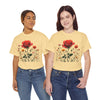 Wildflowers and a Red Rose, Graphic T-Shirts for Women, Floral Shirt, Womens Short Sleeve, Ladies Graphic Tees #5007TTS