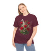 Wildflowers and Red Roses, Graphic T-Shirts for Women, Floral Shirt, Womens Short Sleeve, Ladies Graphic Tees #5130TTS