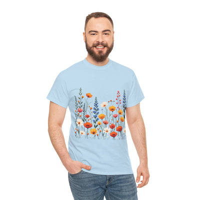 Wildflowers, Graphic T-Shirts for Women, Floral Shirt, Womens Short Sleeve, Ladies Graphic Tees #5110TTS