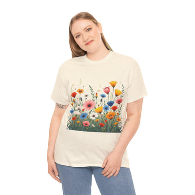 Wildflowers, Graphic T-Shirts for Women, Floral Shirt, Womens Short Sleeve, Ladies Graphic Tees #5108TTS