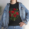 Wildflowers and Red Roses, Graphic T-Shirts for Women, Floral Shirt, Womens Short Sleeve, Ladies Graphic Tees #5131TTS