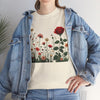 Wildflowers and a Red Rose, Graphic T-Shirts for Women, Floral Shirt, Womens Short Sleeve, Ladies Graphic Tees #5008TTS
