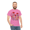 Wildflowers and Red Roses, Graphic T-Shirts for Women, Floral Shirt, Womens Short Sleeve, Ladies Graphic Tees #5034TTS