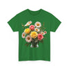 Wildflowers and Pink & Yellow Roses, Graphic T-Shirts for Women, Floral Shirt, Womens Short Sleeve, Ladies Graphic Tees #5136TTS