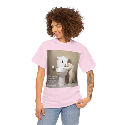 Please Put the Seat Down, Seriously, It's Not that Complicated, Polar Bear Toilet Seat Down, Seat Down Reminder Shirt #5004STS