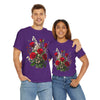Wildflowers and Red Roses, Graphic T-Shirts for Women, Floral Shirt, Womens Short Sleeve, Ladies Graphic Tees #5130TTS