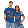 Wildflowers and Orange Roses, Graphic T-Shirts for Women, Floral Shirt, Womens Short Sleeve, Ladies Graphic Tees #5046TTS