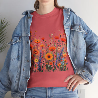 Wildflowers, Graphic T-Shirts for Women, Floral Shirt, Womens Short Sleeve, Ladies Graphic Tees #5105TTS