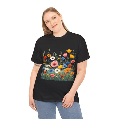 Wildflowers, Graphic T-Shirts for Women, Floral Shirt, Womens Short Sleeve, Ladies Graphic Tees #5108TTS