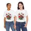 Wildflowers and Red Roses, Graphic T-Shirts for Women, Floral Shirt, Womens Short Sleeve, Ladies Graphic Tees #5130TTS