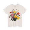 Wildflowers and Pink & Yellow Roses, Graphic T-Shirts for Women, Floral Shirt, Womens Short Sleeve, Ladies Graphic Tees #5138TTS