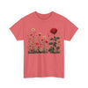 Wildflowers and a Red Rose, Graphic T-Shirts for Women, Floral Shirt, Womens Short Sleeve, Ladies Graphic Tees #5008TTS