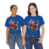 Wildflowers and Red Roses, Graphic T-Shirts for Women, Floral Shirt, Womens Short Sleeve, Ladies Graphic Tees #5127TTS