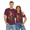 Wildflowers and Red Roses, Graphic T-Shirts for Women, Floral Shirt, Womens Short Sleeve, Ladies Graphic Tees #5130TTS