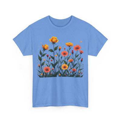 Wildflowers and Yellow Roses, Graphic T-Shirts for Women, Floral Shirt, Womens Short Sleeve, Ladies Graphic Tees #5026TTS