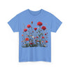 Wildflowers and Red Roses, Graphic T-Shirts for Women, Floral Shirt, Womens Short Sleeve, Ladies Graphic Tees #5035TTS