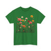 Wildflowers and Pink Roses, Graphic T-Shirts for Women, Floral Shirt, Womens Short Sleeve, Ladies Graphic Tees #5023TTS