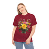 Wildflowers and Pink & Yellow Roses, Graphic T-Shirts for Women, Floral Shirt, Womens Short Sleeve, Ladies Graphic Tees #5143TTS