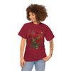 Wildflowers and Red Roses, Graphic T-Shirts for Women, Floral Shirt, Womens Short Sleeve, Ladies Graphic Tees #5131TTS