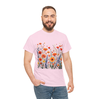 Wildflowers, Graphic T-Shirts for Women, Floral Shirt, Womens Short Sleeve, Ladies Graphic Tees #5105TTS