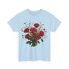 Wildflowers and Red Roses, Graphic T-Shirts for Women, Floral Shirt, Womens Short Sleeve, Ladies Graphic Tees #5131TTS
