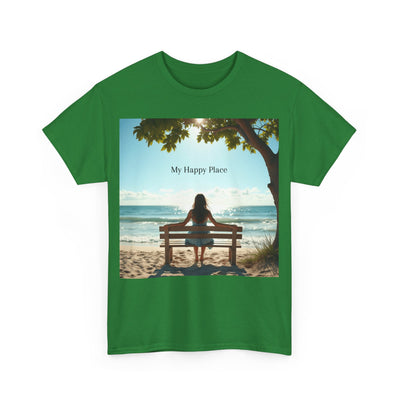 My Happy Place, Woman on Bench, Looking at Waves,Safe Place T-Shirt, Finding My Happy Place Top, Ocean Waves,#5003STS