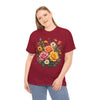 Wildflowers and Pink & Yellow Roses, Graphic T-Shirts for Women, Floral Shirt, Womens Short Sleeve, Ladies Graphic Tees #5144TTS