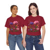 Wildflowers and Pink/Violet Roses, Graphic T-Shirts for Women, Floral Shirt, Womens Short Sleeve, Ladies Graphic Tees #5101TTS