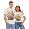 Wildflowers and Pink & Yellow Roses, Graphic T-Shirts for Women, Floral Shirt, Womens Short Sleeve, Ladies Graphic Tees #5149TTS