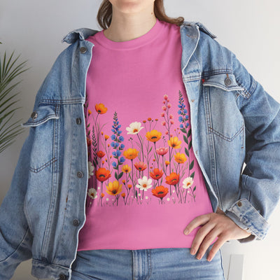 Wildflowers, Graphic T-Shirts for Women, Floral Shirt, Womens Short Sleeve, Ladies Graphic Tees #5110TTS