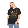 Wildflowers and Pink Roses, Graphic T-Shirts for Women, Floral Shirt, Womens Short Sleeve, Ladies Graphic Tees #5023TTS