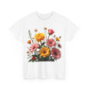 Wildflowers and Pink & Yellow Roses, Graphic T-Shirts for Women, Floral Shirt, Womens Short Sleeve, Ladies Graphic Tees #5147TTS