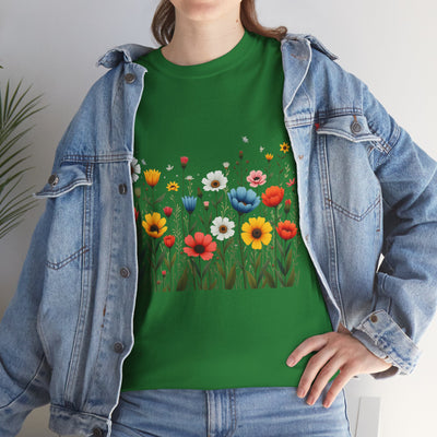 Wildflowers, Graphic T-Shirts for Women, Floral Shirt, Womens Short Sleeve, Ladies Graphic Tees #5114TTS