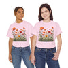 Wildflowers and Orange Roses, Graphic T-Shirts for Women, Floral Shirt, Womens Short Sleeve, Ladies Graphic Tees #5045TTS