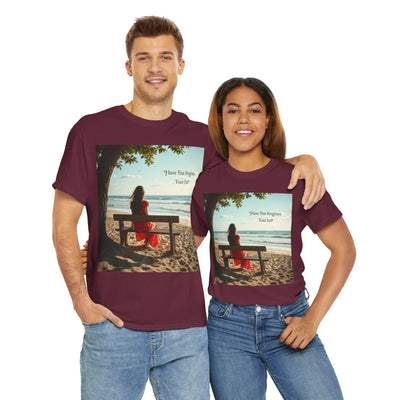 Have You Forgiven Your Ex?Woman on Bench Looking at Waves, Forgiving T-Shirt, Forgiveness, Relationship Healing Top #5002STS