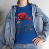 Wildflowers and a Red Rose, Graphic T-Shirts for Women, Floral Shirt, Womens Short Sleeve, Ladies Graphic Tees #5007TTS